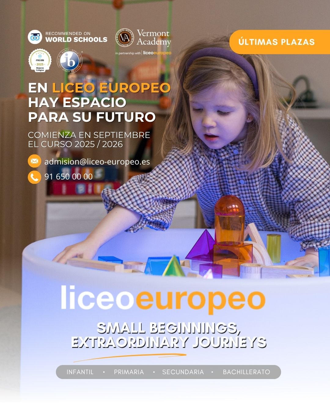 últimas plazas inscripción liceo europeo 2025/2026